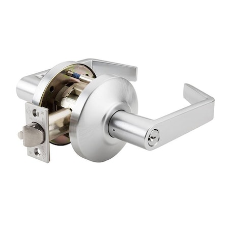 Dorma Grade 1 Cylindrical Lock, 77-Classroom Intruder, LR-Lever, C-Rose, Satin Chrome, 2-3/4 Inch C877-D-LRC-626
